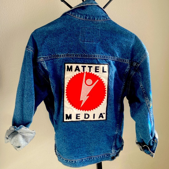 international denim Jackets & Blazers - Vintage embroidered Mattel media denim jacket